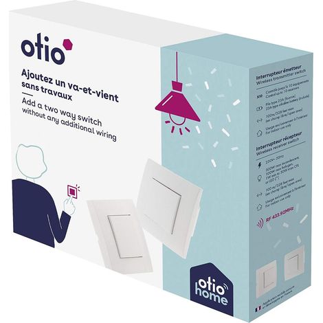 Interrupteur Va-et-Vient Sans Fil Connecté Encastré - Contrôle Jusqu'à 10 Équipements - Compatible Ampoules LED, Halogènes, Fluocompactes - Portée 100m - Blanc (1/5)