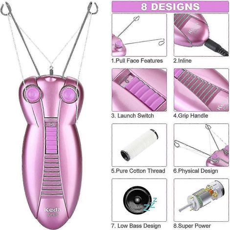 HONORNIC - Épilateur facial électrique pour femmes, appareil de beauté pour femmes, épilation au fil, rasoir, masseur facial, tire-visage (1/4)