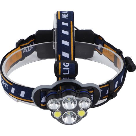 Lampe Frontale Led 6 Leds 4000 Lumens Rechargeable Usb Angle Réglable Pour Pêche Camping Randonnée - 1 Pièce (1/5)