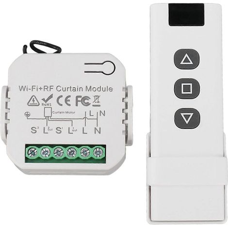 Kit de conversion sans fil pour volets roulants, stores et auvents. Comprend une télécommande RF. (1/5)
