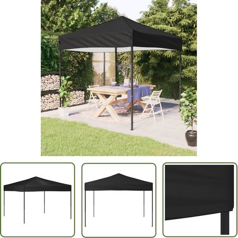 The Living Store Partyzelt Faltbar Schwarz 3x3 m - Outdoor-Zelt - Partyzelt - Gartenpavillon - Sonnenschutz - Grillpartyzelt (1/5)
