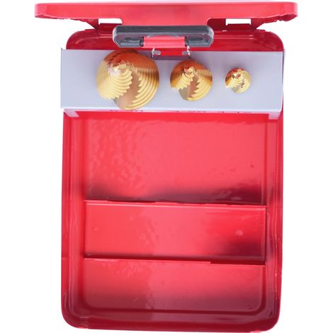KS Tools HSS TiN Stufenbohrer-Satz, Stahlblechkassette 3-tlg.