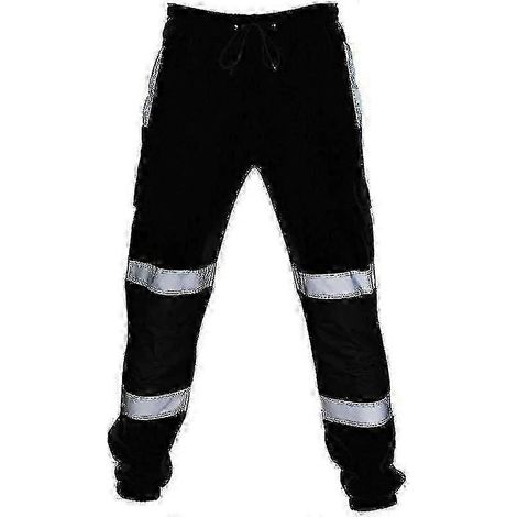 2XLNoirPantalon de travail de sécurité pour adultes, haute visibilité, taille élastique, pantalon de survêtement (1/3)