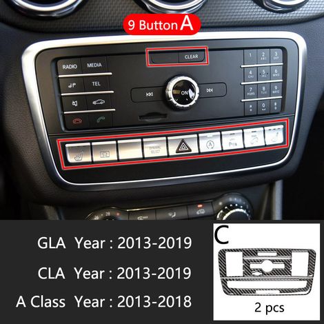 (Type C) Compatible avec Mercedes-Benz Classe A W176 GLA X156 CLA Accessoires de climatisation, panneau de console CD, garniture de style automobile (1/5)