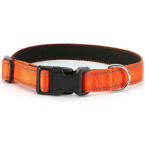 Fournitures pour animaux de compagnie Colliers en tissu reflechissants Chiens Colliers de bouton de tete de chat Colliers (Orange, L:2.536-50cm)