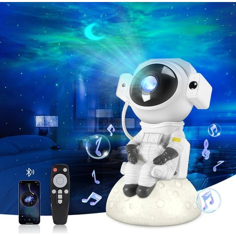 Veilleuse projecteur galaxie avec musique Bluetooth, projection de lune, télécommande, lampe ciel étoilé réglable pour la décoration intérieure (1/5)