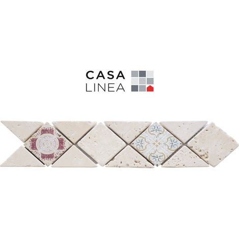 LISTEL RENAISSANCE ROMA TRAVERTIN COLOR 1 PIÈCE 5 X 30 CM CASA LINEA