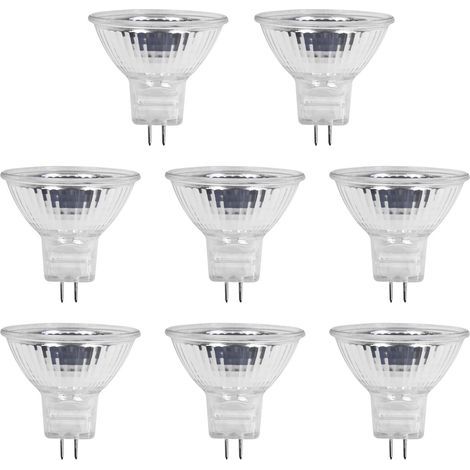 Ampullen mit MR11-Halogenlampen, 12 V, 20 W, GU4, variable Intensität, weißes Licht 2700 K, Halogenlampen mit GU4-Strahlung für Möbel und Beleuchtung – 8 Stück (1/5)