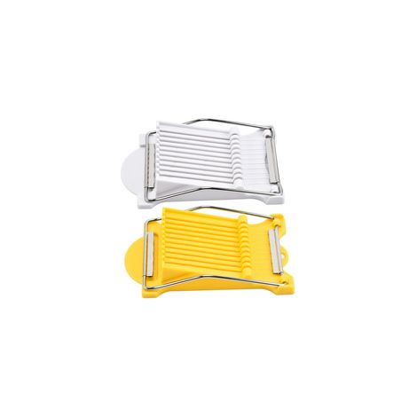 Lot de 2 trancheuses à pâté en boîte, coupe-œuf, coupe-fromage tendre pour fruits, fil de coupe en acier inoxydable renforcé, 10 tranches coupées uniformément, boîte d'origine (1/5)