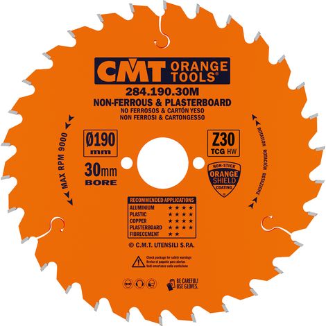 284.190.30M SIERRA CIRCULAR PARA MATERIALES NO FERROSOS PVC Y LAMINADOS 190X2.6/2.2X20 Z=30 (1/5)