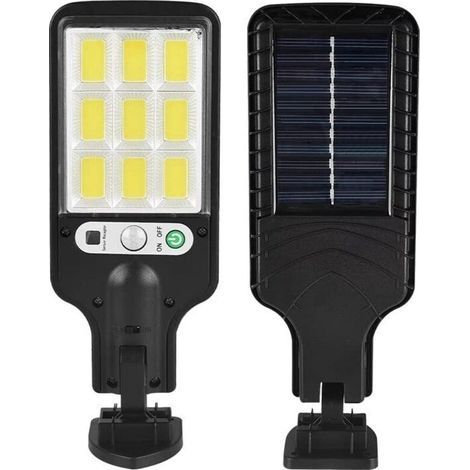 Lampadaire solaire, éclairage de jardin, lampadaire à induction solaire étanche IP65, applique murale de sécurité solaire sans fil extérieure, adapté à la porte d'entrée, au jardin et à la cour (1/4)