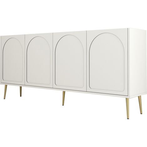 Anrichte aus Holz "Lyon" - 180 x 35 x 80 cm - Creme, Gold