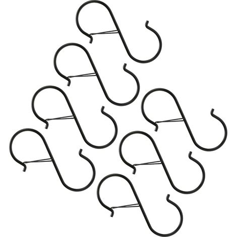 Crochets en S métalliques pour suspendre ustensiles de cuisine, casseroles, poêles et vêtements (lot de 7) (1/5)