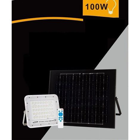 Faro Faretto Pannello Solare 100 W Luce Fredda 6500k Ip65 Telecomando S12a-100w (1/3)