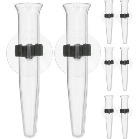 Tubes à Eau Floraux Transparents Ventouse Lot de 8 Mini Vases Muraux pour Fleurs Coupées en Plastique, Conservation Longue Durée pour Décoration Intérieure (1/5)