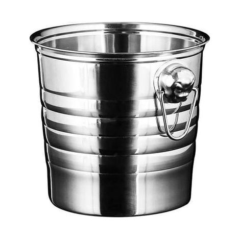 5L Cocktail Drink Stainless Steel Thickened Ice Bucket (Silver) 1 Piece (1/5)