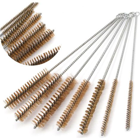 Brosse métallique de décontamination en sept pièces pour tuyaux, brosse de nettoyage ronde à long manche pour pailles (1/5)