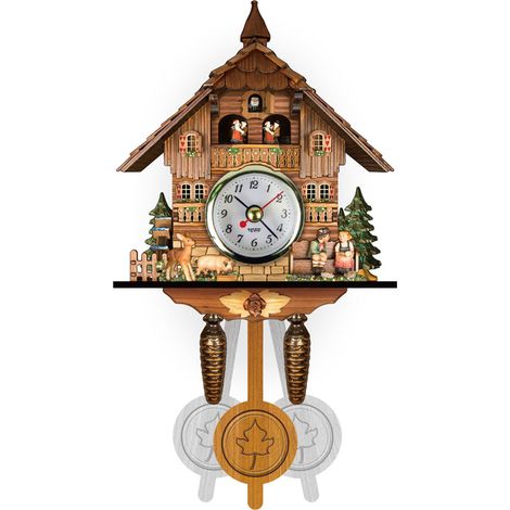 Reloj de pared nórdico de cuco, reloj de madera creativo para armar, decoración de pared personalizada para sala de estar, pop 010