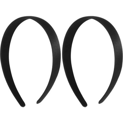 Diademas anchas lisas para mujeres y niñas - Negras - Juego de 2 (1/5)
