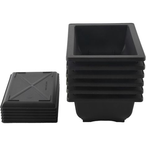 6 pièce Bonsai pots plateau pour plantes fleurs plastique carré pots (1/5)