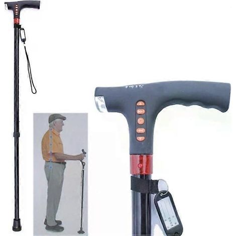 Canne réglable avec lumière et alarme radio - Dix vitesses pour seniors - 8062 (1/5)