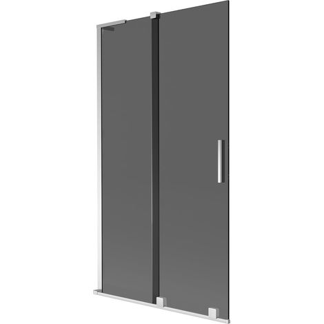 Mexen Velar L mampara de bañera corrediza de 2 hojas 100 x 150 cm, grafito, cromo - 896-100-003-41-01 (1/5)