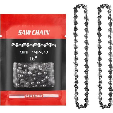 Lot de 2 chaînes de remplacement 16 pouces – 56 maillons d'entraînement – Pas de 3/8' – Acier au manganèse pour coupe efficace (1/5)