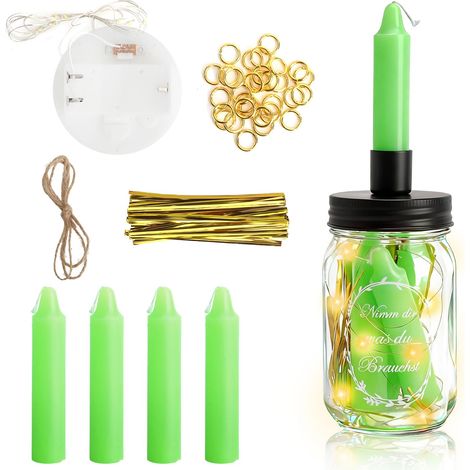 Coffret cadeau avec bougie LED - Coffret cadeau avec 4 bougies, autocollant de bénédiction et pince à billets - Lumière romantique pour femmes, anniversaire, mariage et occasions spéciales (1/5)