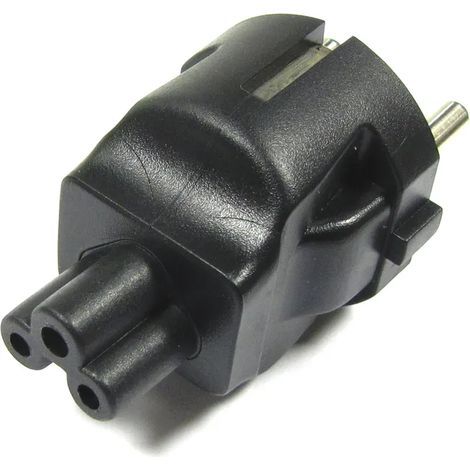 Adaptador de Conector IEC-60320 C5 a Schuko  Negro (1/4)