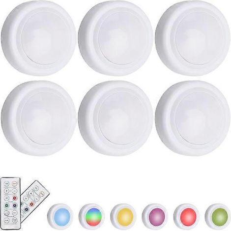 Projecteurs LED multicolores sans fil avec télécommande (lot de 12) (1/5)