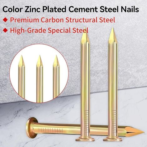 30mm Clous en Acier pour Béton, Fixation de Tableaux,Petits pour Murs en Béton, Bois, Briques, Décoration Murale, Bricolage, Cadres (1/2)