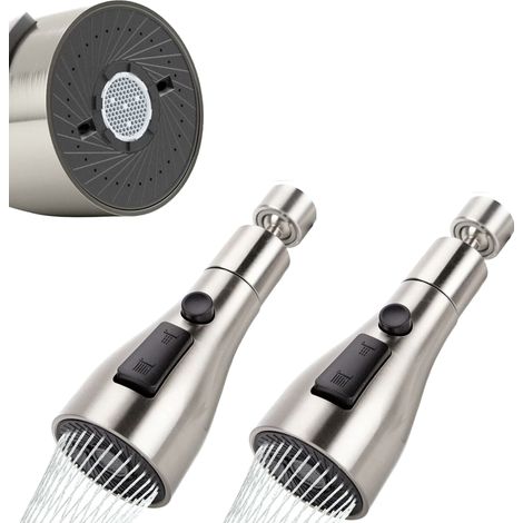 Lot de 2 360°Rotatif Douchette Robinet Cuisine FM22/M24,3 Modes Tête Douchette Evier Cuisine,Brise Jet Robinet Cuisine,Adaptateur Economiseur D'eau Pour Robinet ,Embout Robinet Cuisine,Mousseur Robine (1/5)
