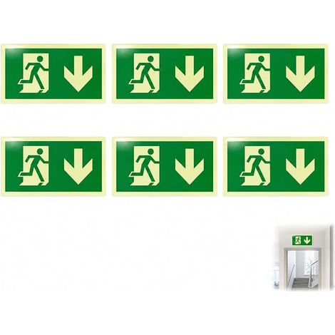 Emergency Exit Signs Photoluminescent Evacuation Sticker with Low Arrows Photoluminescent Safety Signs for Public Areas (1/5)