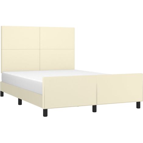 Bettgestell mit Kopfteil Creme 140x190 cm Kunstleder vidaXL (1/4)