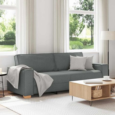 Canapé-Sofa 3 places Gris foncé 220x78x84 cm Tissu (1/5)