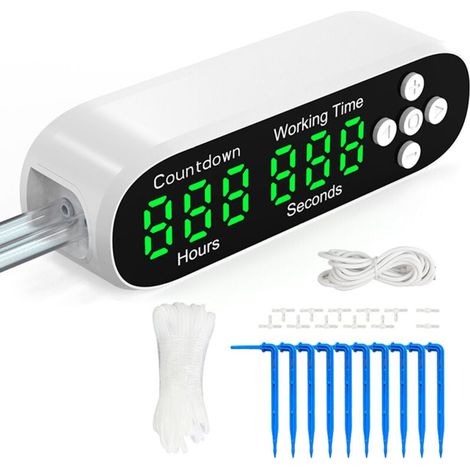 Zoternen Arroseur automatique USB avec effet sonore d'eau - Réglable (1-999h/1-999s), débit 0.2-0.4L/min (1/4)