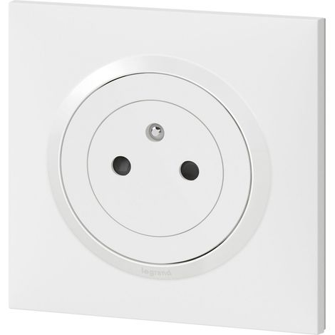 Legrand - Prise de courant 2P+T Surface dooxie 16A livrée avec plaque carrée blanche