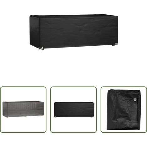 Rattanmöbel schützen - Gartenmöbel-Abdeckung 8 Ösen 192x82x65 cm Rechteckig (1/5)