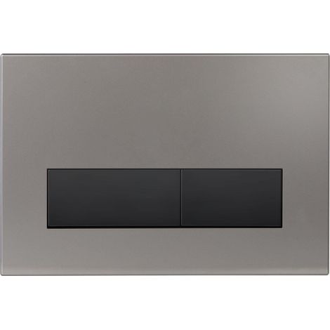 Plaque de Commande WC, Compatible avec Sigma, UP300 et UP320, avec Double Chasse, Équipée d'un Set de Leviers de Chasse et d'un Cadre d'Installation. Gris foncé Mat (1/5)