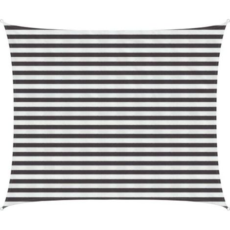 Voile d'ombrage gris anthracite et blanche, 2,5 x 4 mètres, PEHD (1/5)