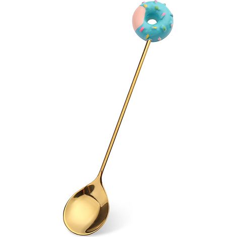 Cuillère à mélanger et fourchette à fruits en forme de sucette et de beignet, compatible avec les pâtisseries. (1/5)