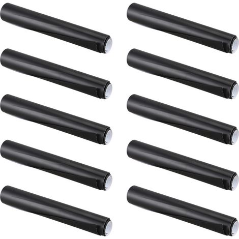 10 pezzi di pellicola vinilica adesiva nera opaca per rivestimento auto fai da te, formato 12x60 pollici.