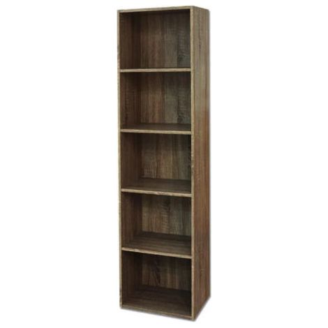 Libreria mensole Scaffale casa ufficio soggiorno Desing Moderno di colore Noce scuro – cm 40x29x172