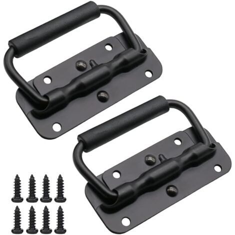 Asas de acero inoxidable para cajas de herramientas, asas plegables con resorte, 120 mm (1/5)