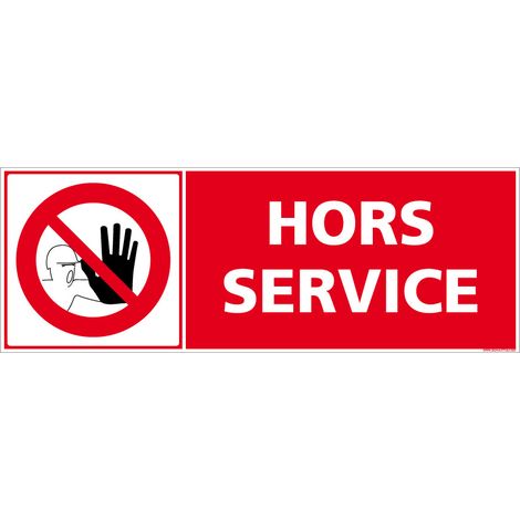 Signaletique.Biz France – Panneau de signalisation hors service autocollant – 210 x 75 mm – Résistant aux UV – Pour pose sur vitre ou mur (1/4)