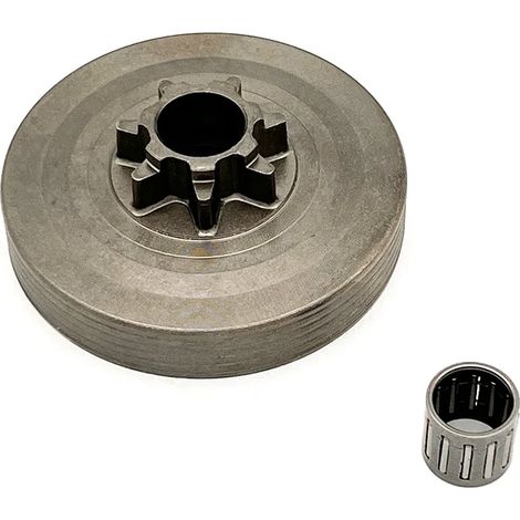 (Couvercle d'embrayage) Kit d'assemblage d'embrayage (couvercle, tambour, pignon, jante) pour tronçonneuses 45cc, 52cc et 58cc. Couvercle d'embrayage, pignon 325 à 7 dents. (1/4)