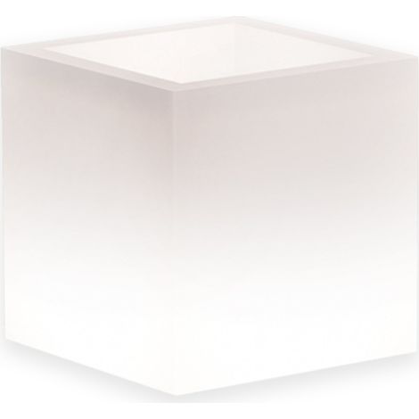 Quadratische leuchtende Vase "Cube", mit Dekoration, für den Außenbereich und Garten 'Made in Italy' 40 x 40 cm -40 cm / Mehrfarbig / Solarladung