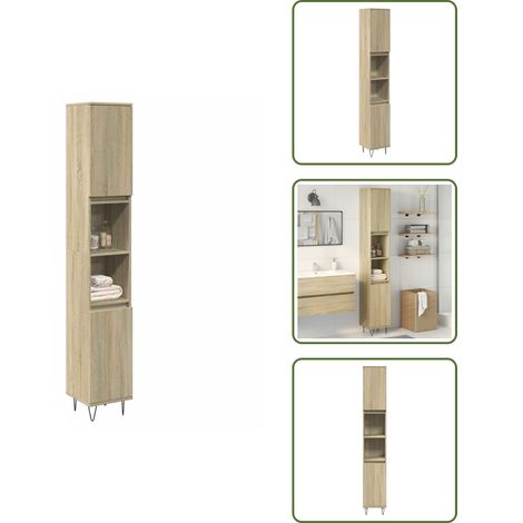 vidaXL Badschrank Sonoma-Eiche 30x30x190 cm Holzwerkstoff
