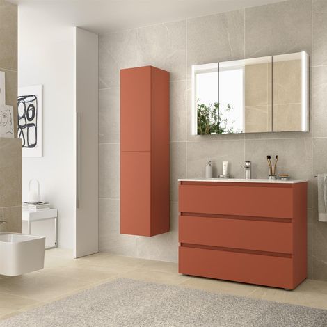 Armoire SPIRIT 1000 3 tiroirs métalliques avec fermeture douce TERRACOTA 997 x 810 x 450 mm (1/3)