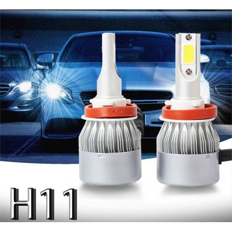 Lampadina LED Ricambio Faro Auto Moto Luce Bianca Fredda Coppia C6 h11 36w 3800L (1/4)